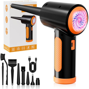 Elektrisches Staubgebläse Air Duster 3-Gang 91000 U/min mit 9000mAh Akku Orange
