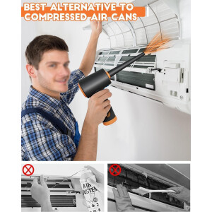 Elektrisches Staubgebläse Air Duster 3-Gang 91000 U/min mit 9000mAh Akku Orange