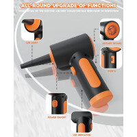 Elektrisches Staubgebläse Air Duster 3-Gang 91000 U/min mit 9000mAh Akku Orange