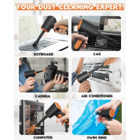 Elektrisches Staubgebläse Air Duster 3-Gang 91000 U/min mit 9000mAh Akku Orange