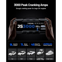 TOPDON JS3000 Jump Starter 3000A Auto Booster Powerbank 24000mAh 12V