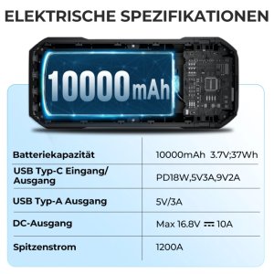 TOPDON VS1200 Jump Starter 1200A 12V Auto Booster Powerbank LED Starthilfe