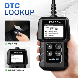 TOPDON ArtiLink300 OBD2 Diagnosegerät OBDII Code Reader 1,77 Zoll Farbdisplay