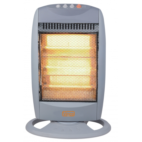 Vinco 70104 Elektrischer Halogen Raumheizer 1200 W – 3 Heizstufen – Grau