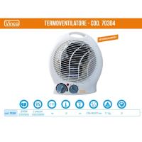 Vinco 70304 Termoventilatore 1000‑2000W Heizlüfter Elektrisch Thermostat Weiß