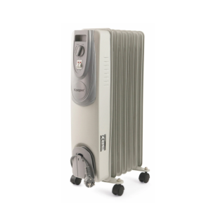 Kooper Santorini Sette Ölradiator 1500W 7 Elemente Thermostat Rollen Weiß