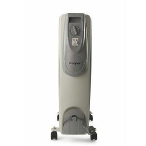 Kooper Santorini Sette Ölradiator 1500W 7 Elemente Thermostat Rollen Weiß