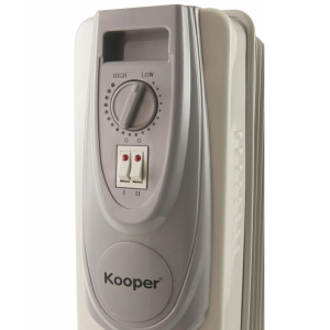 Kooper Santorini Sette Ölradiator 1500W 7 Elemente Thermostat Rollen Weiß