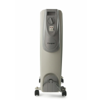 Kooper Santorini Sette Ölradiator 1500W 7 Elemente Thermostat Rollen Weiß