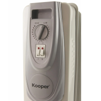 Kooper Santorini Sette Ölradiator 1500W 7 Elemente Thermostat Rollen Weiß