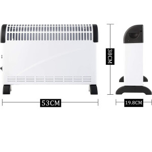 Vinco 70504 Heizkonvektor 2000W Elektroheizung mit Ventilator Thermostat