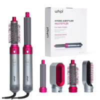 Whipl AirStyler mit 5 Aufsätzen Haartrockner Stylinggerät Gratis eBook-Lila-silber