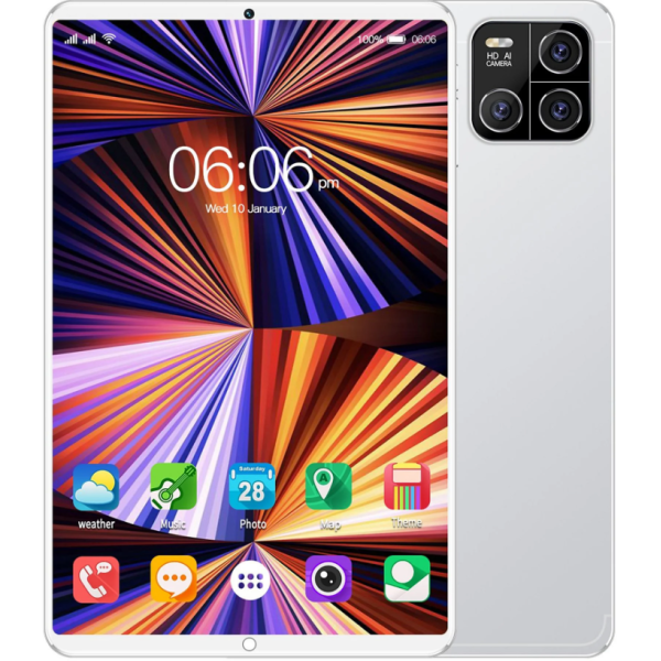 DEBUY AS030 Tablet 10,1 Zoll Android 13 5G Dual-SIM 512GB 12000mAh Silber