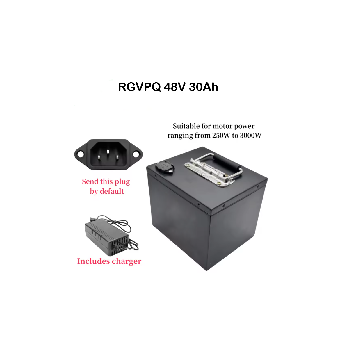 RGVPQ 48V 30Ah Lithium-Akku E-Bike E-Scooter Motor bis 3000W