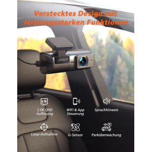 iZEEKER iD240 Dashcam Auto WiFi APP Steuerung 2,5K 170° Weitwinkel G-Sensor