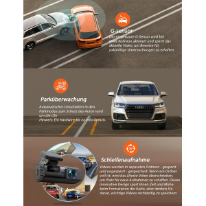 iZEEKER iD240 Dashcam Auto WiFi APP Steuerung 2,5K 170° Weitwinkel G-Sensor