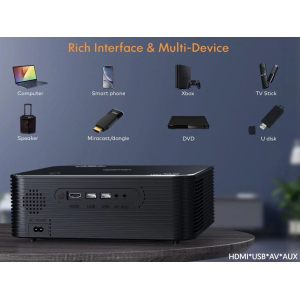 Apeman LC650 Beamer 1080P Full HD Heimkino Projektor 300 Zoll Bildschirm