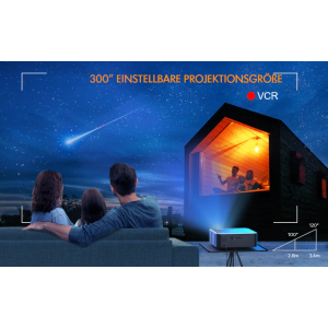 Apeman LC650 Beamer 1080P Full HD Heimkino Projektor 300 Zoll Bildschirm