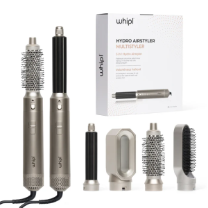 Whipl AirStyler Haartrockner Stylinggerät 5 AufsätzeTitan-Silber