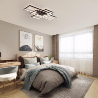 Dimmbare LED Deckenleuchte 3 Quadrate Modern Fernbedienung Wohnzimmer Küche