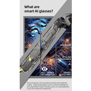 G300 KI Smart Glasses 8MP Kamera AI Übersetzung WLAN Bluetooth Touch -Blau-