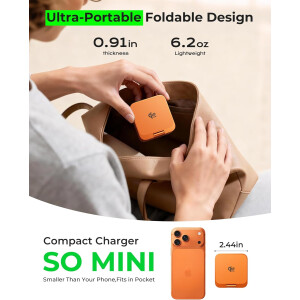 LULULOOK 3in1 Qi2.2 25W Ladegerät Faltbar iPhone Watch Ohrhörer Orange