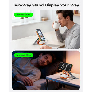 LULULOOK 3in1 Qi2.2 25W Ladegerät Faltbar iPhone Watch Ohrhörer Orange