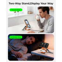 LULULOOK 3in1 Qi2.2 25W Ladegerät Faltbar iPhone Watch Ohrhörer Orange