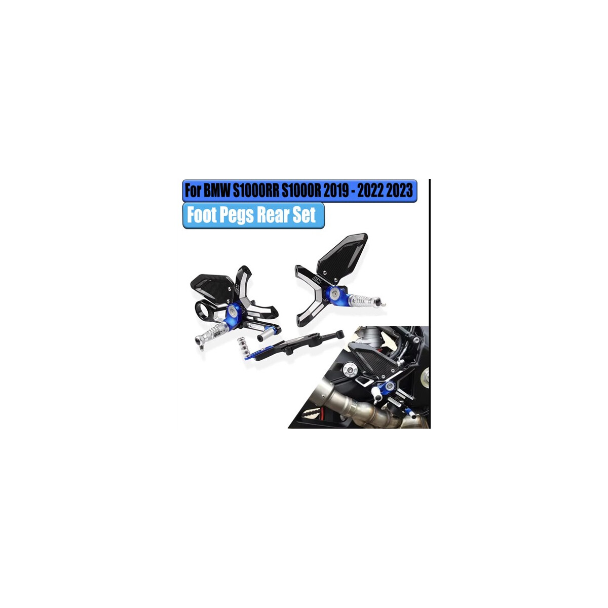 Carbon CNC Rear Footrest + Pedal Set für BMW S1000RR S1