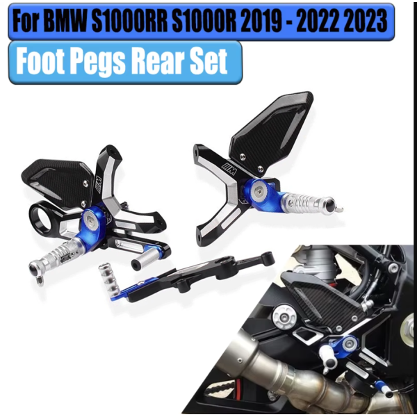 Carbon CNC Rear Footrest + Pedal Set für BMW S1000RR S1000R 2019-2022