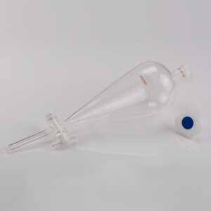 QWORK 500ml Scheidetrichter Glas Labortrichter Absperrhahn Borosilikat