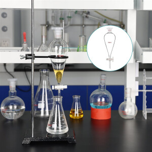 QWORK 500ml Scheidetrichter Glas Labortrichter Absperrhahn Borosilikat