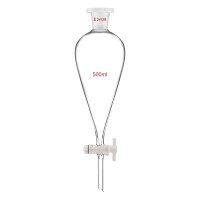 QWORK 500ml Scheidetrichter Glas Labortrichter Absperrhahn Borosilikat