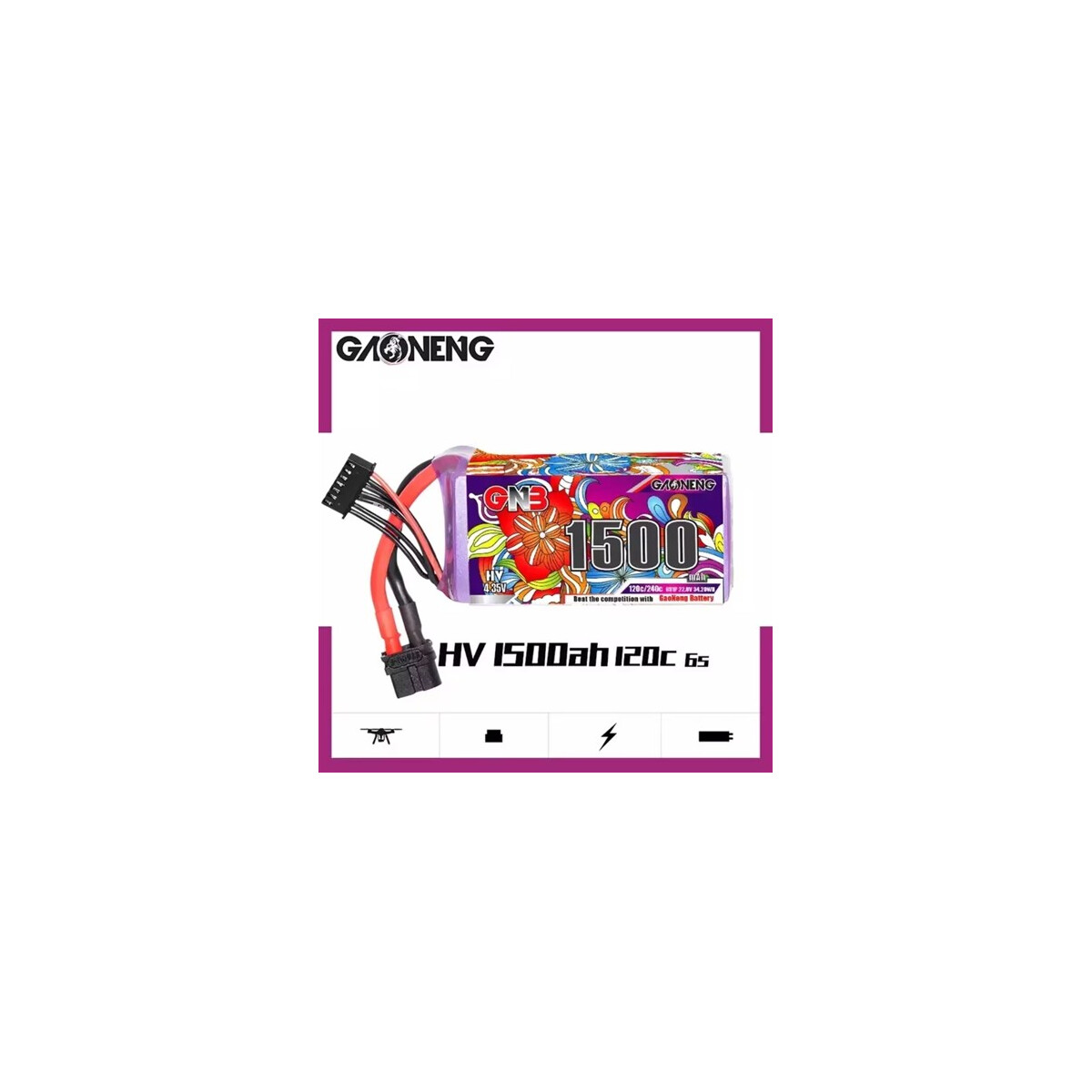 GAONENG GNB 1500mAh 6S 22.8V 120C LiHV LiPo Akku RC FPV Droh