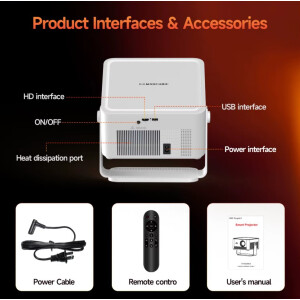 Magcubic HY450 MAX LED Projektor Android 14 1080P Wifi6 Autofokus
