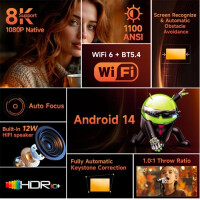 Magcubic HY450 MAX LED Projektor Android 14 1080P Wifi6 Autofokus