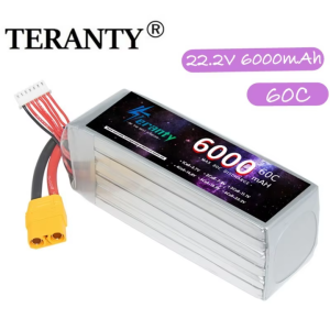 Teranty 6000mAh 6S 22.2V 60C RC Lipo Batterie XT90 Connector