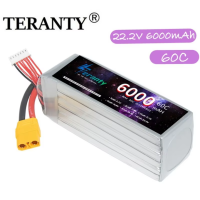 Teranty 6000mAh 6S 22.2V 60C RC Lipo Batterie XT90 Connector