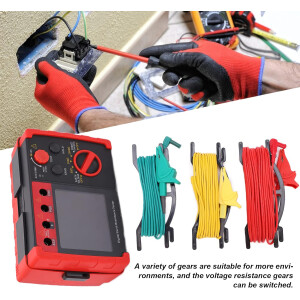 Fockety GT5105A Erdungswiderstandsmesser Digital 2000Ω LCD mit Koffer