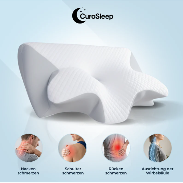 CuroSleep Schlafkissen Orthopädisch Nackenstützkissen Soft Grau Komfort