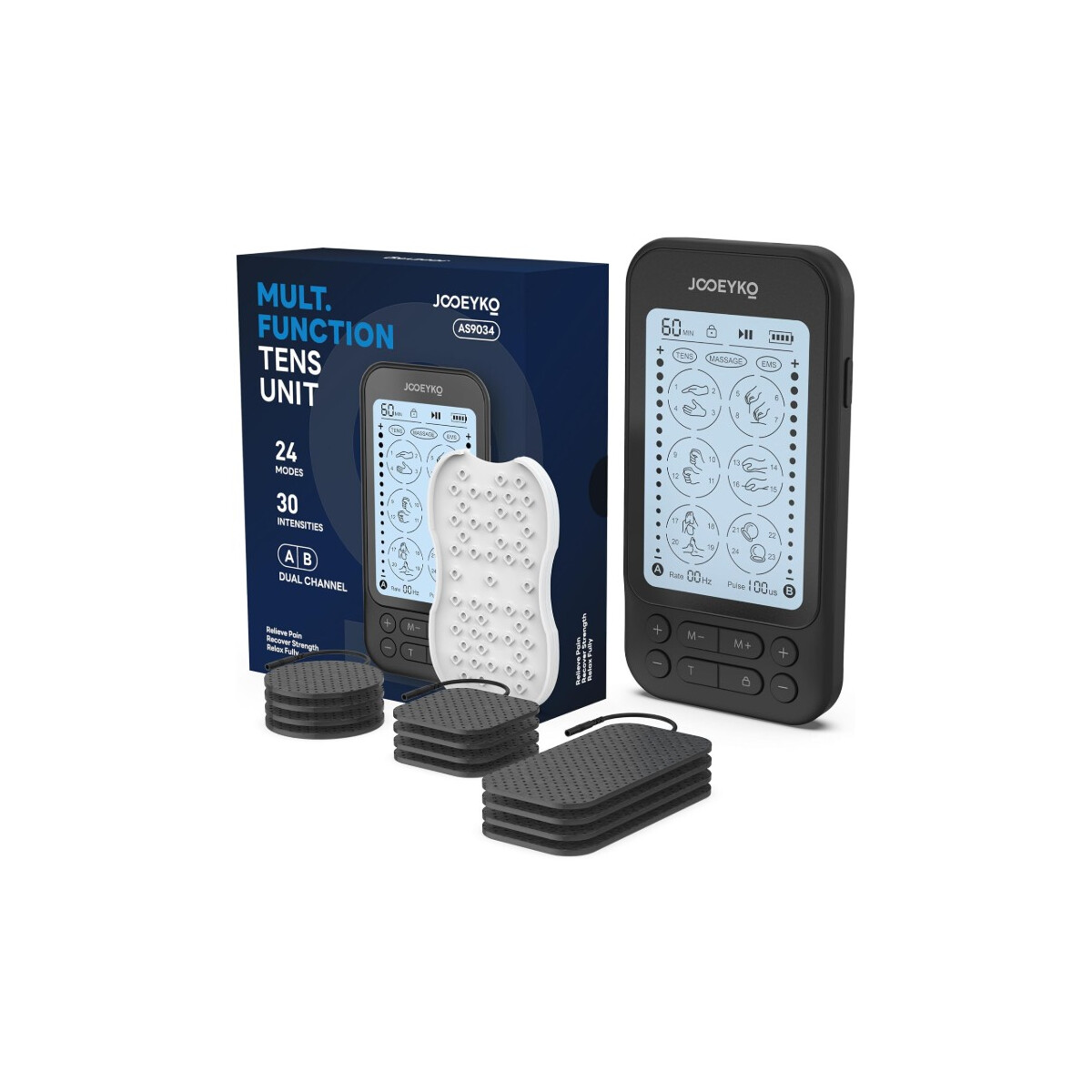 JOOEYKO TENS EMS Gerät Muskelstimulator 24 Modi Dual Ch