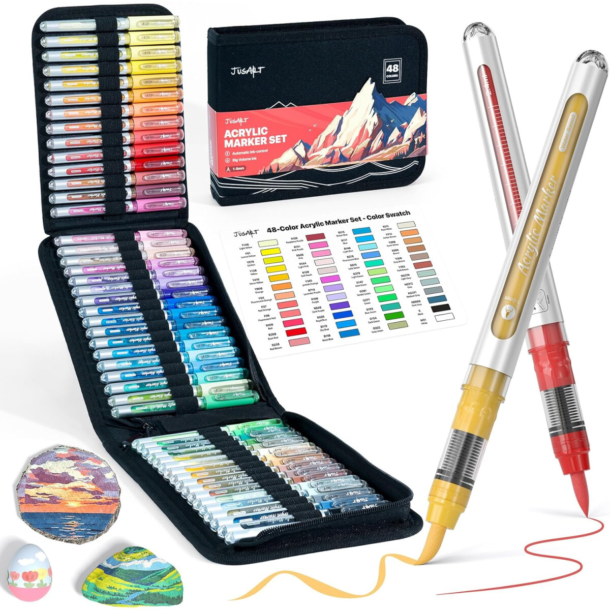 JusArt Acryl Marker Set 48 Farben Dual T box