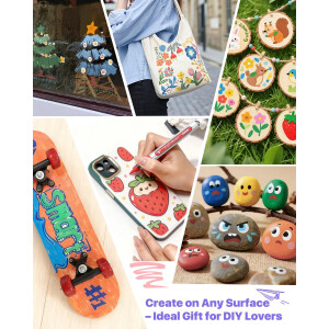 JusArt Acryl Marker Set 48 Farben Dual Tip Paint Pens Canvas Tasche DIY