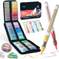 JusArt Acryl Marker Set 48 Farben Dual Tip Paint Pens Canvas Tasche DIY