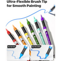 JusArt Acryl Marker Set 48 Farben Dual Tip Paint Pens Canvas Tasche DIY