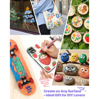 JusArt Acryl Marker Set 48 Farben Dual Tip Paint Pens Canvas Tasche DIY