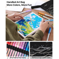 JusArt Acryl Marker Set 48 Farben Dual Tip Paint Pens Canvas Tasche DIY