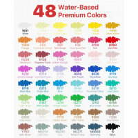 JusArt Acryl Marker Set 48 Farben Dual Tip Paint Pens Canvas Tasche DIY