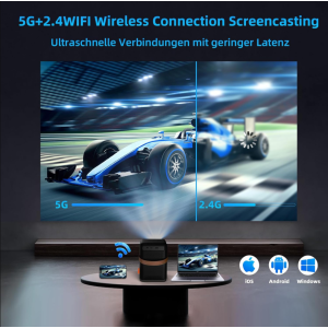 FunFlix G1 Mini Beamer 1080P Full HD WLAN Bluetooth LED Projektor Heimkino