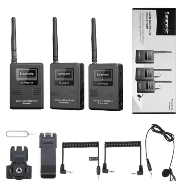 Saramonic SR WM2100 Funkmikrofon Dual Lavalier 2 Personen 2 4GHz